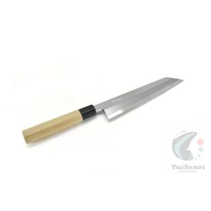 義弘作 切付出刃 包丁 白ニ鋼 上作 180mm 朴八角柄 水牛口輪柄 山脇