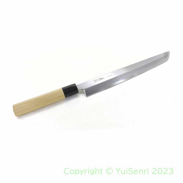 義弘《上作シリーズ》安来鋼白2号　先丸蛸引 270 mm【朴八角水牛柄】