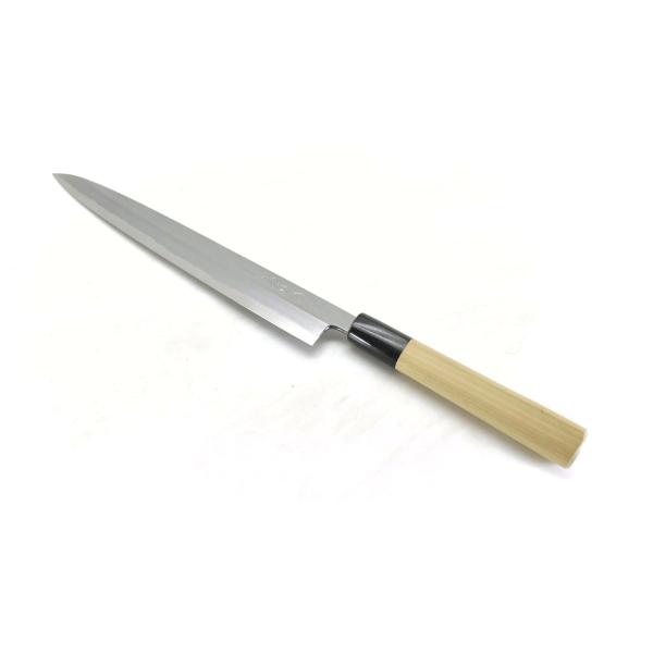 【左利き用】義弘《上作シリーズ》安来鋼白2号 柳刃 240 mm【水牛丸しのぎ柄】