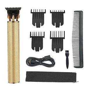 KEMEI T型電動バリカン メンズシェーバー フェードカット 坊主カット USBチャージ 刃水洗い可 業務用 家庭用可 ゴールド 1971-G