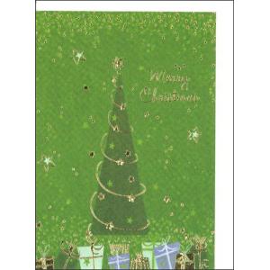 ミニカード クリスマス TUTTI FRUTTI 緑のツリーとプレゼント メッセージカード ギフト｜yujinia-yh