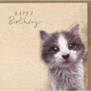 グリーティングカード 誕生日 子猫 動物 メッセージカード イラスト｜yujinia-yh