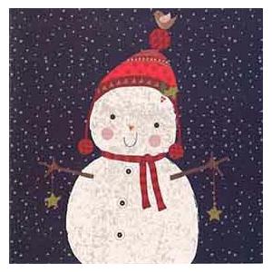 ミニカード クリスマスカード ニット帽をかぶった雪だるま メッセージカード 封筒付き 赤｜yujinia-yh