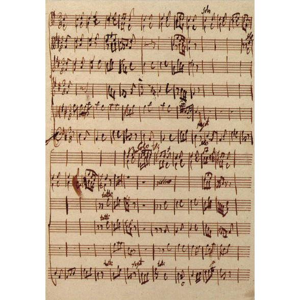 ポストカード アート モーツァルト Gallimathias Musicum 楽譜 150×105m...