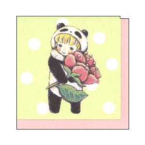 ミニグリーティングカード 多目的 trunk:chiyo 花となかよしパンダさん 封筒 58×60m...