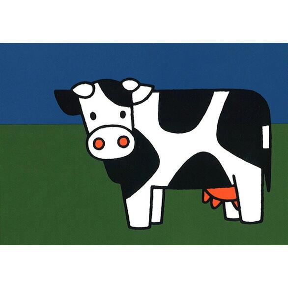 ポストカード イラスト ミッフィー ディック・ブルーナ 草原の牛 絵本 キャラクター 動物 かわいい