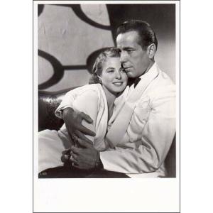 ポストカード モノクロ写真 ハンフリーボガートとイングリッド