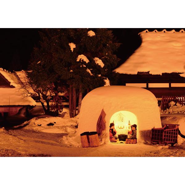 ポストカード カラー写真 日本風景シリーズ 秋田 横手のかまくら 105×150mm 観光地 名所 ...