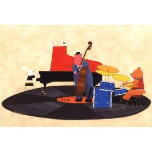 ポストカード 山田和明 Waltz For You 絵本作家 楽器 音楽 ミュージック 100×148mm絵本 イラスト