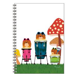 A5リングノート 山田和明 アンとプチとパケ ミュージック 絵本作家 かわいい 動物 楽器 ステーショナリー 文房具