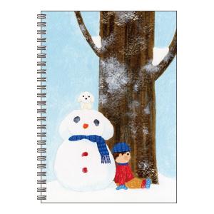 A5リングノート 山田和明 ゆきふるひにぼくは_雪だるま イラスト 絵本作家 メモ帳 かわいい おしゃれ 動物 楽器 ステーショナリー 文房具