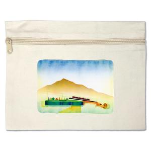 フラットポーチ 山田和明 Violin Stationミュージック 絵本作家 イラスト 贈り物 かわいい おしゃれ 動物 楽器