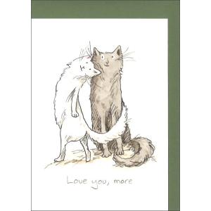 グリーティングカード 多目的「愛し合う2匹の猫」 定形サイズ 動物 メッセージカード｜yujinia-yh