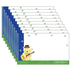 ミニ メッセージカード10枚セット 山田和明 くまギター 55×90mm 絵本作家 動物 楽器 音楽 イラスト