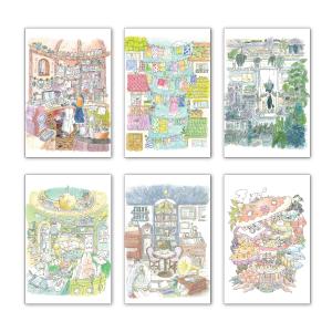 ポストカード クリスマス 金澤あき プレゼント 100×148mm リボン