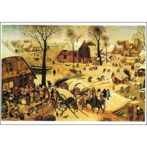 ポストカード アート ブリューゲル ベツヘルムの人口調査 148×105mm メッセージカード 郵便...