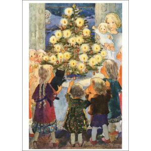 ポストカード アート クリスマス ケーガー 音楽を奏でる5人の天使 105