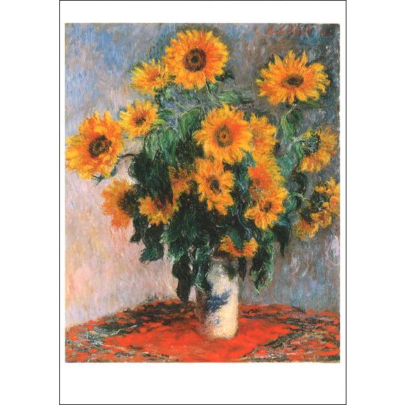 ポストカード アート モネ ひまわりの花束 105×148mm 名画 郵便はがき