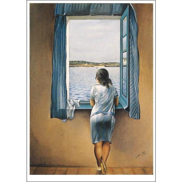 ポストカード アート ダリ 窓辺の少女 105×148mm 名画 郵便はがき