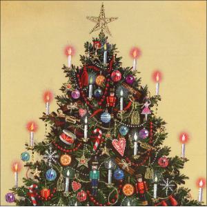 グリーティングカード クリスマス クリスマスツリー・イェロー メッセージカード おしゃれ ギフト