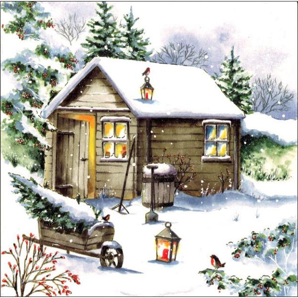 グリーティングカード クリスマス クリスマスの庭 メッセージカード おしゃれ ギフト