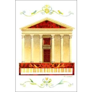 ポストカード 山田和明 ヴィヴァルディに捧ぐ 105×150mm 絵本作家 ミュージック 楽器 音楽 水彩画 郵便はがき