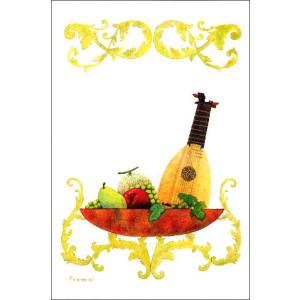 ポストカード 山田和明 リュート組曲より 105×150mm 絵本作家 ミュージック 楽器 音楽 水彩画 郵便はがき