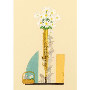 ポストカード 山田和明 マーガレットの夢 105×150mm 動物 絵本作家 イラストレーター