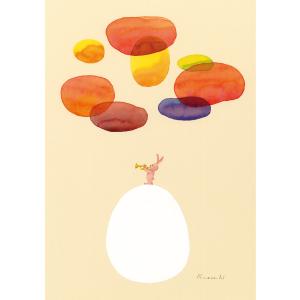 ポストカード 山田和明 茜色に染まる雲 105×150mm 動物 絵本作家 イラストレーター