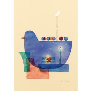 ポストカード 山田和明 ７つの星が輝く夜に 105×150mm 動物 絵本作家 イラストレーター