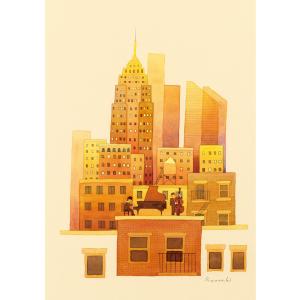 ポストカード 山田和明 The rooftop of Manhattan 105×150mm 動物 絵本作家 イラストレーター