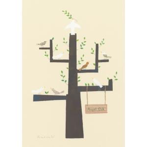 ポストカード 山田和明 Angel Oak 105×150mm 郵便はがき 絵本作家 楽器 イラスト