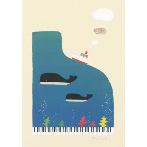 ポストカード 山田和明 Let’s take it slow 105×150mm 郵便はがき 絵本作家 楽器 イラスト