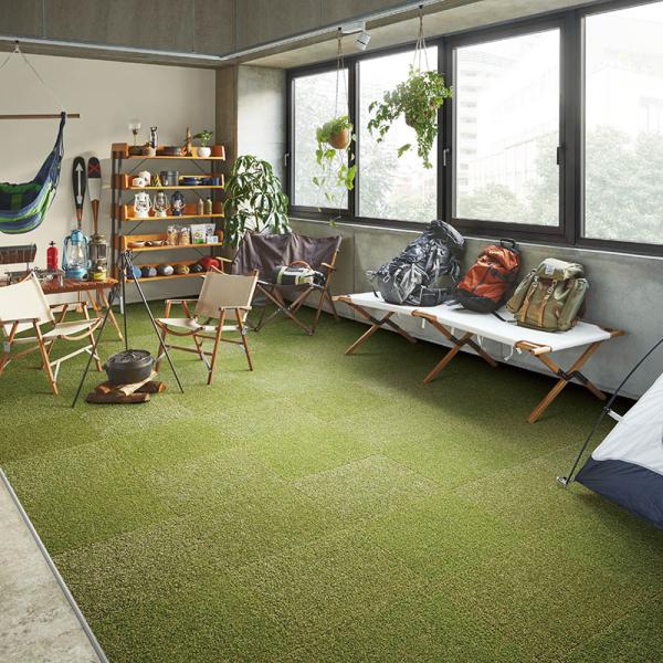 (カットサンプル) タイルカーペット 店舗施設用 人工芝タイル 選べる1カラー シンコール SQ P...