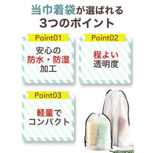 ビニール 巾着袋 旅行用 ポーチ 温泉バッグ ...の詳細画像3