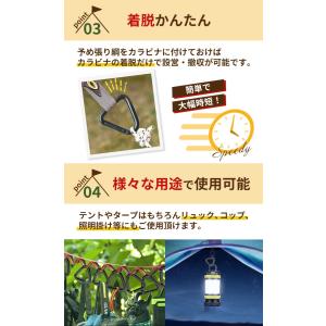 三角カラビナ タープ テント ロープ 6個セッ...の詳細画像5