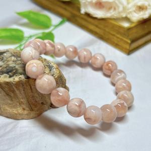 No.【E5444】A桜アゲート＊10＊ブレスレット＊Cherry blossom agate｜yukawafnt