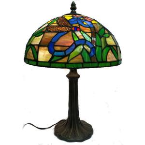 【ヴィンテージ 】✴︎ステンドガラスシェードのランプ✴︎高級感の有るデザイン✴︎ ステンドグラスランプ/Gallery-W3-Stained Glass