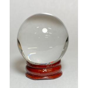 水晶玉 人工（溶錬）100mm 回転台座付き 風水 占い パワーストーン 
