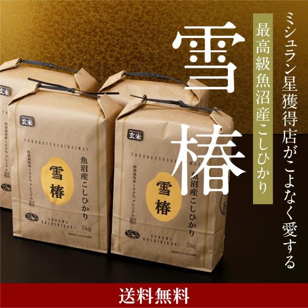 令和7年産 新米 お米 米 玄米 20kg 魚沼産コシヒカリ（最高級）「雪椿」 特別栽培米 魚沼産こ...