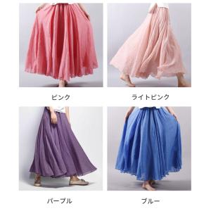 ガウチョパンツ シフォン レディース ロングパ...の詳細画像2