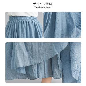 ガウチョパンツ シフォン レディース ロングパ...の詳細画像5