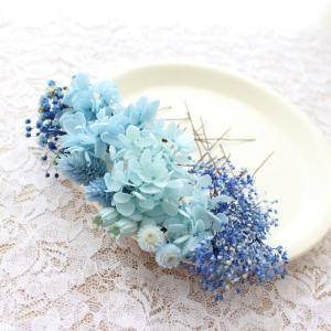 髪飾り 成人式 和装 花 青 ブルー ヘッドドレ...の商品画像