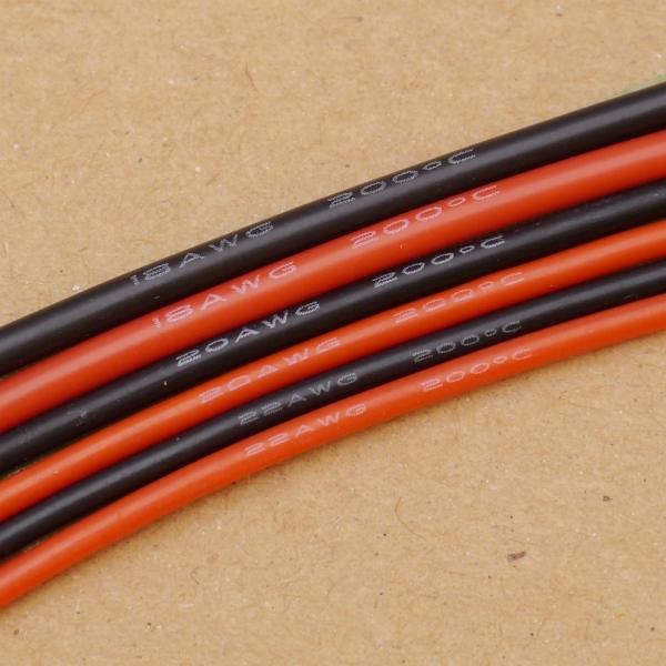 補修パーツ 配線 黒赤セット 100cmカット 《18,20,22,24,28AWG》 [平行輸入品...