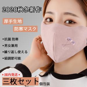 【時間限定セール】即納 2020秋冬新作 洗える 秋冬用マスク 3D 立体 おしゃれ 暖かい 3枚セット 紐調節可能 耳に優しい 厚手生地 個包装 送料無料 男女兼用