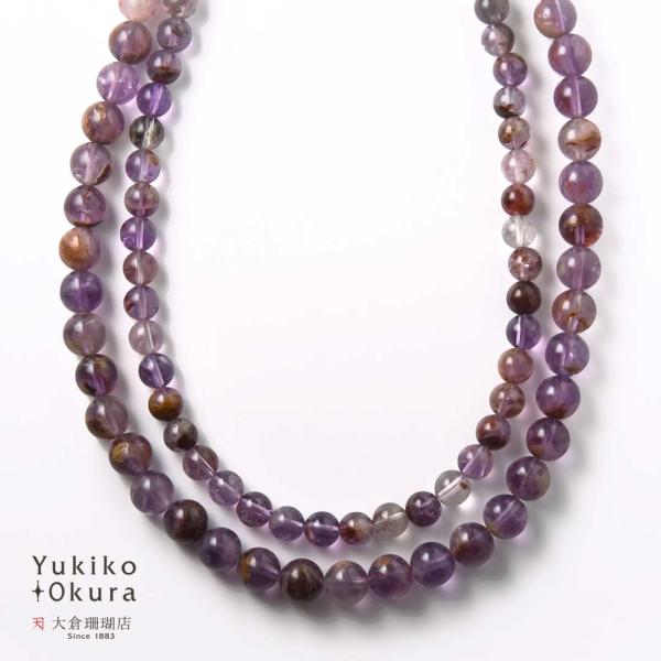 SV925 アメシストファントム ラウンド 6mm・8mm ベーシックネックレス【Basic nat...