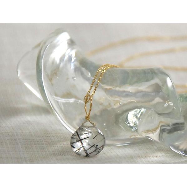 K18 ブラック ルチルクォーツ マロン チャーム