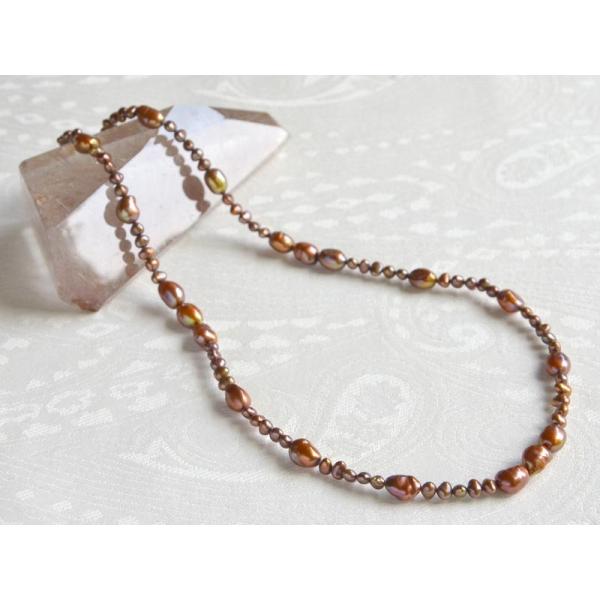 ショコラ 淡水パール ロング ネックレス