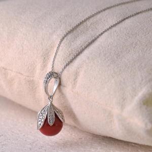 K18WG 血赤珊瑚 丸珠約10mm ペンダントトップ : ユキコ オオクラ 大倉