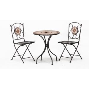 イタリア テーブルセット 魚 ガーデンテーブル チェア 5点セット 100cm